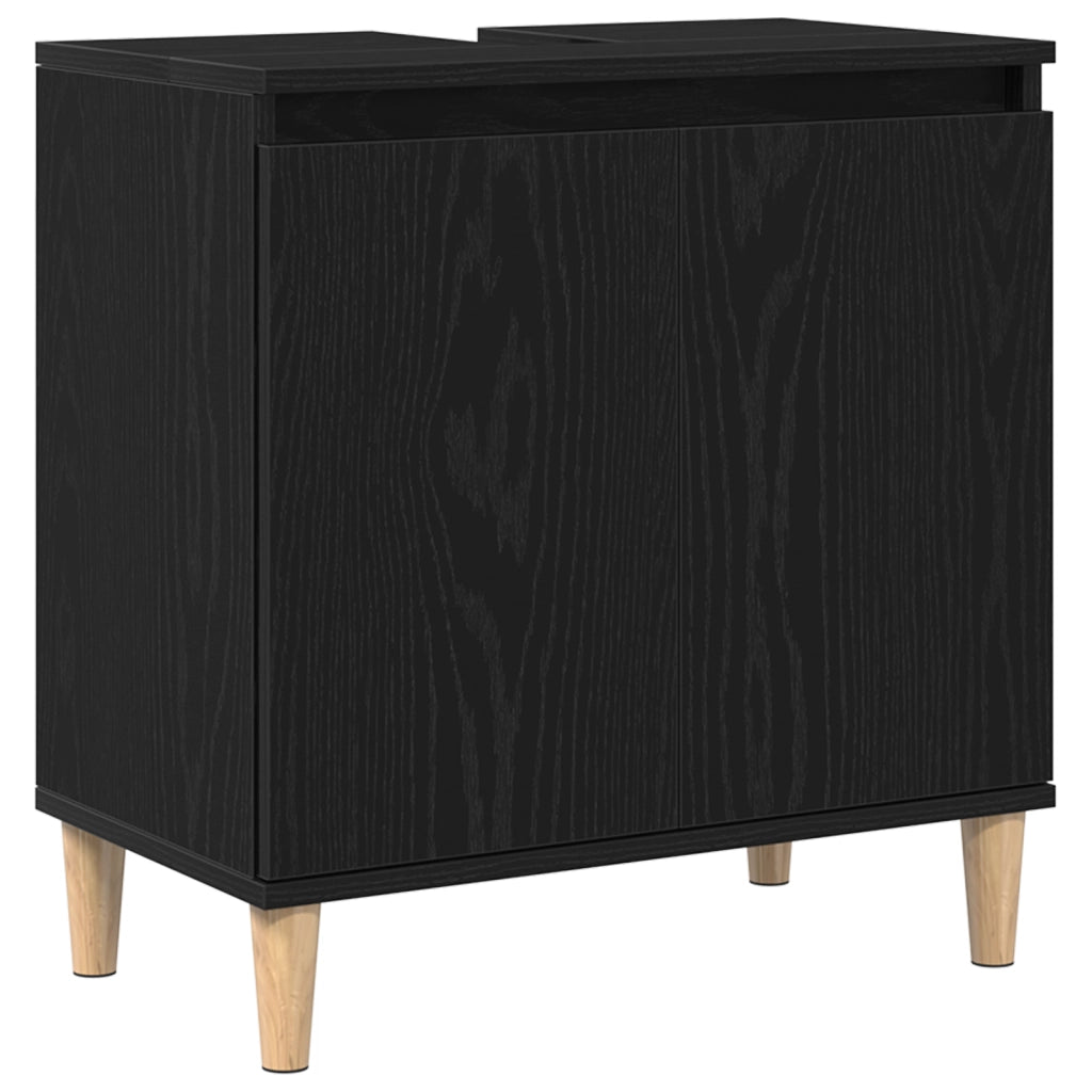 Mobile Lavabo Nero Rovere 58x33x60 cm Legno Ingegnerizzato