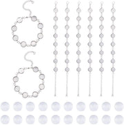 Bracciale a Clessidra con 8 pezzi - Cinturino in Acciaio Inossidabile con Impostazioni - Bracciale a Cabochon Fai da Te - 17 cm + 72 mm Estensore