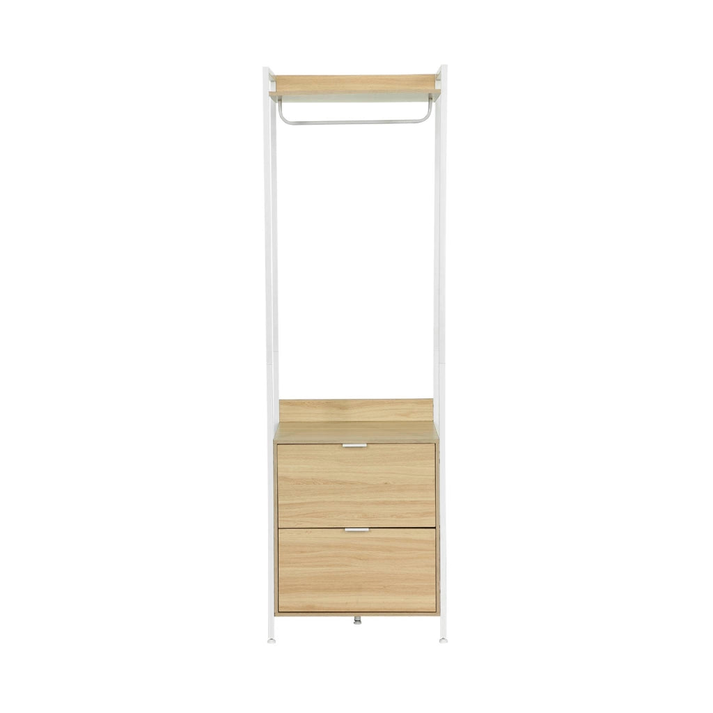 Modulo armadio con 1 armadio, 2 cassetti e 1 ripiano, bianco