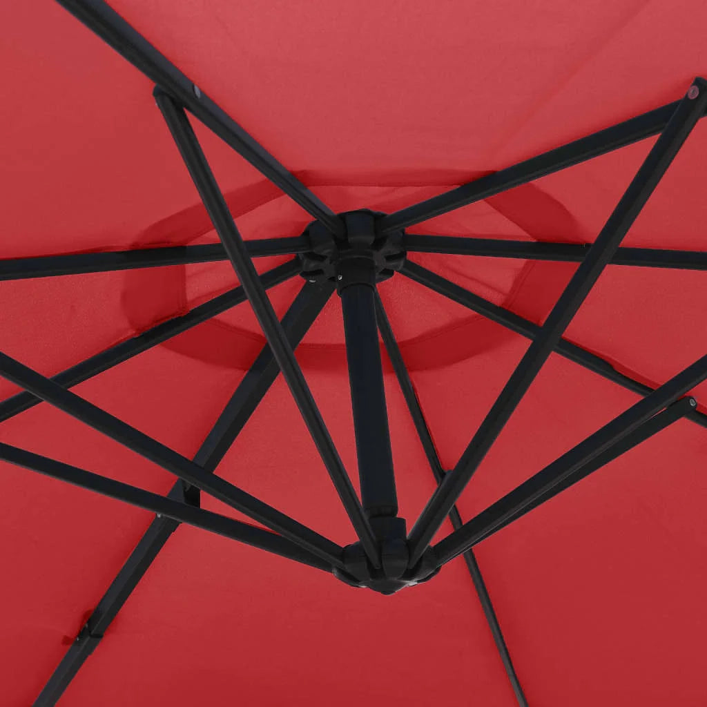 Ombrellone da parete con LED 290 cm rosso 02_0008680