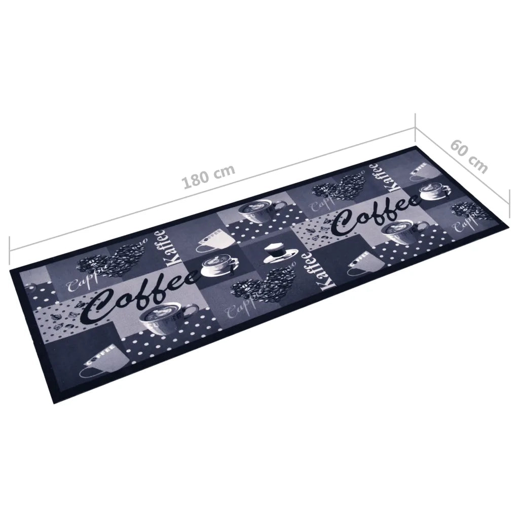 Tappetino da Cucina Lavabile Caffè Blu 60x180 cm 315968