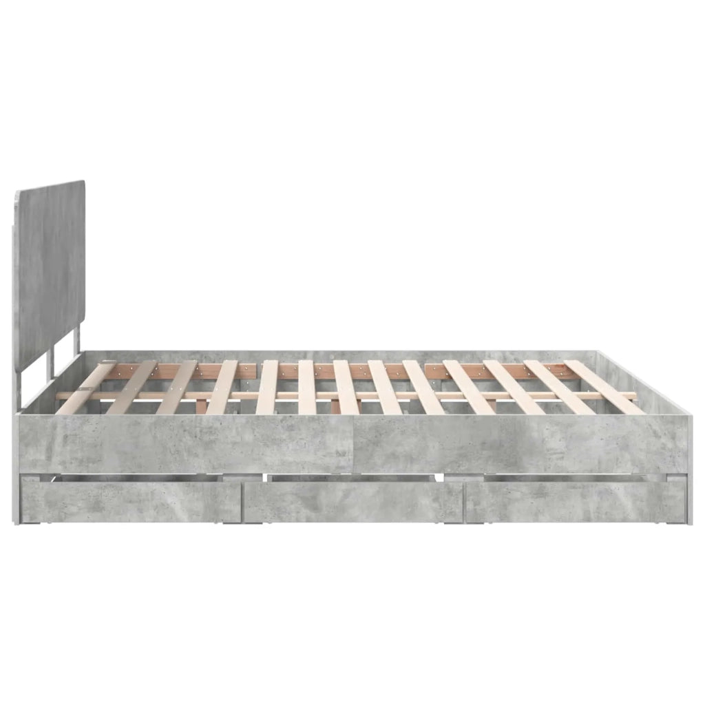 Struttura del letto con cassetto Grigio cemento 180 x 200 cm 3412570