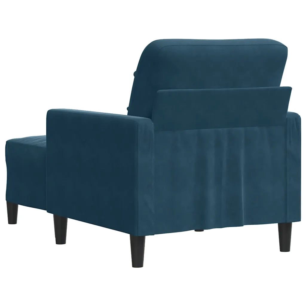 Divano Sedia-Poltrona con Poggiapiedi Blu 60 cm in Velluto 648986
