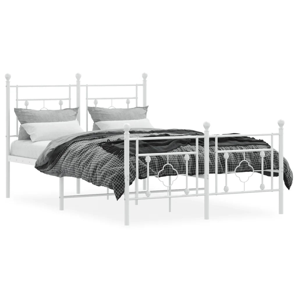 Giroletto con Testiera e Pediera Metallo Bianco 120x200 cmcod mxl 109702