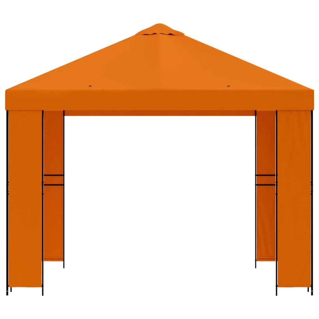 Gazebo 3 x 3 m Arancione Poliestere e Acciaio 190 900357