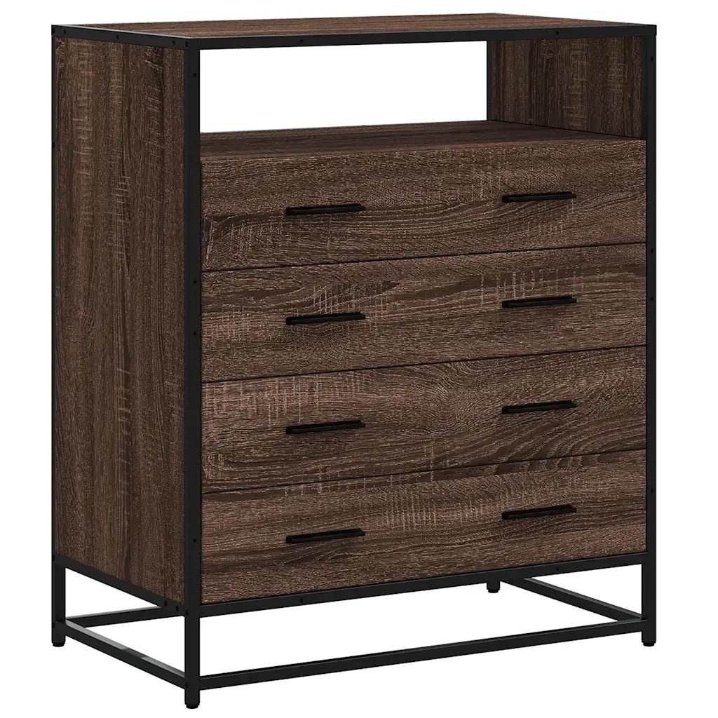 Cassettiera Rovere Marrone 70x41x83,5 cm in Legno Multistrato 849093