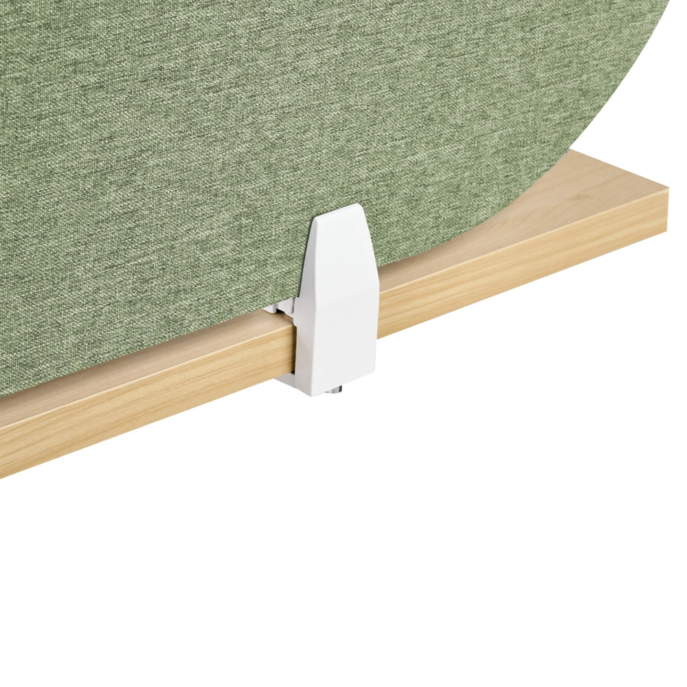 Pannello divisorio verde in tessuto PET Board 160 x 40 cm Schermo acustico Morsetti di montaggio modulari Casa Ufficio