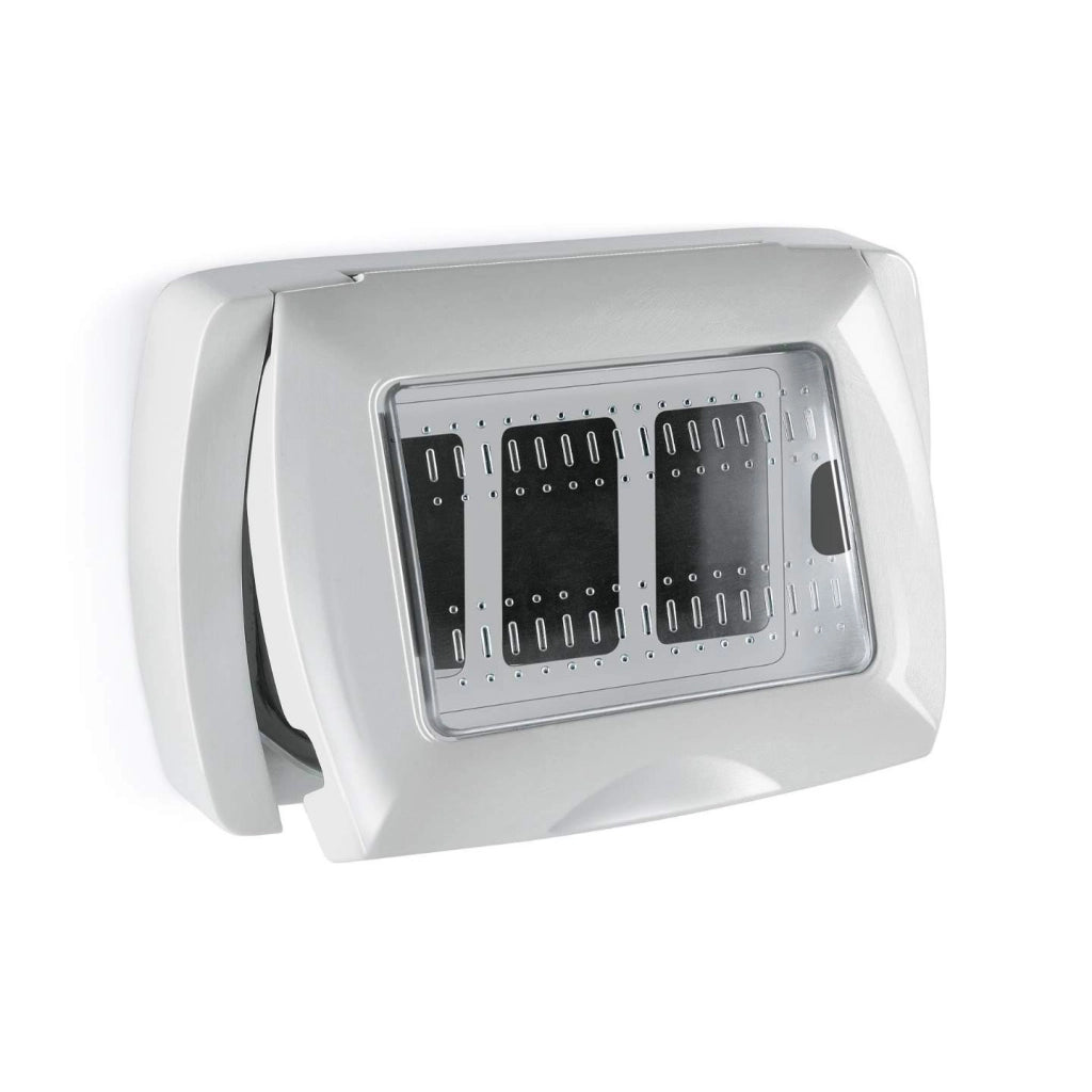 Placca autoportante IP55 3 mod Life