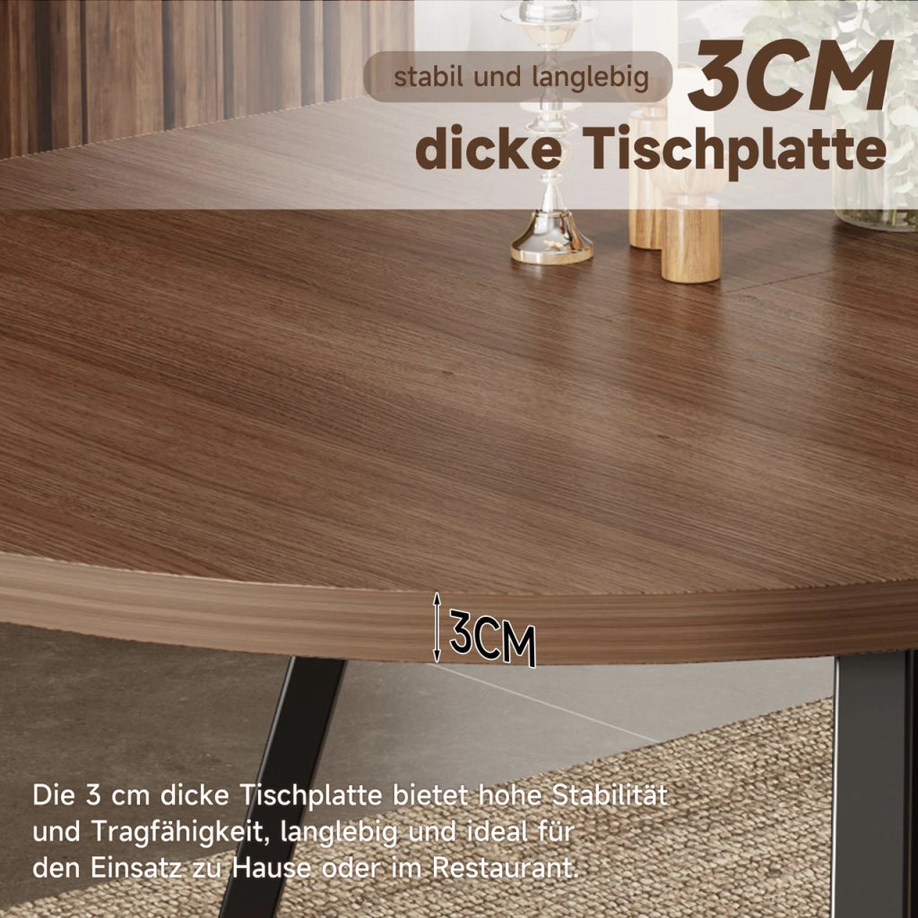 Tavolo da pranzo allungabile con prolunga interna; per sala da pranzo; in MDF; noce