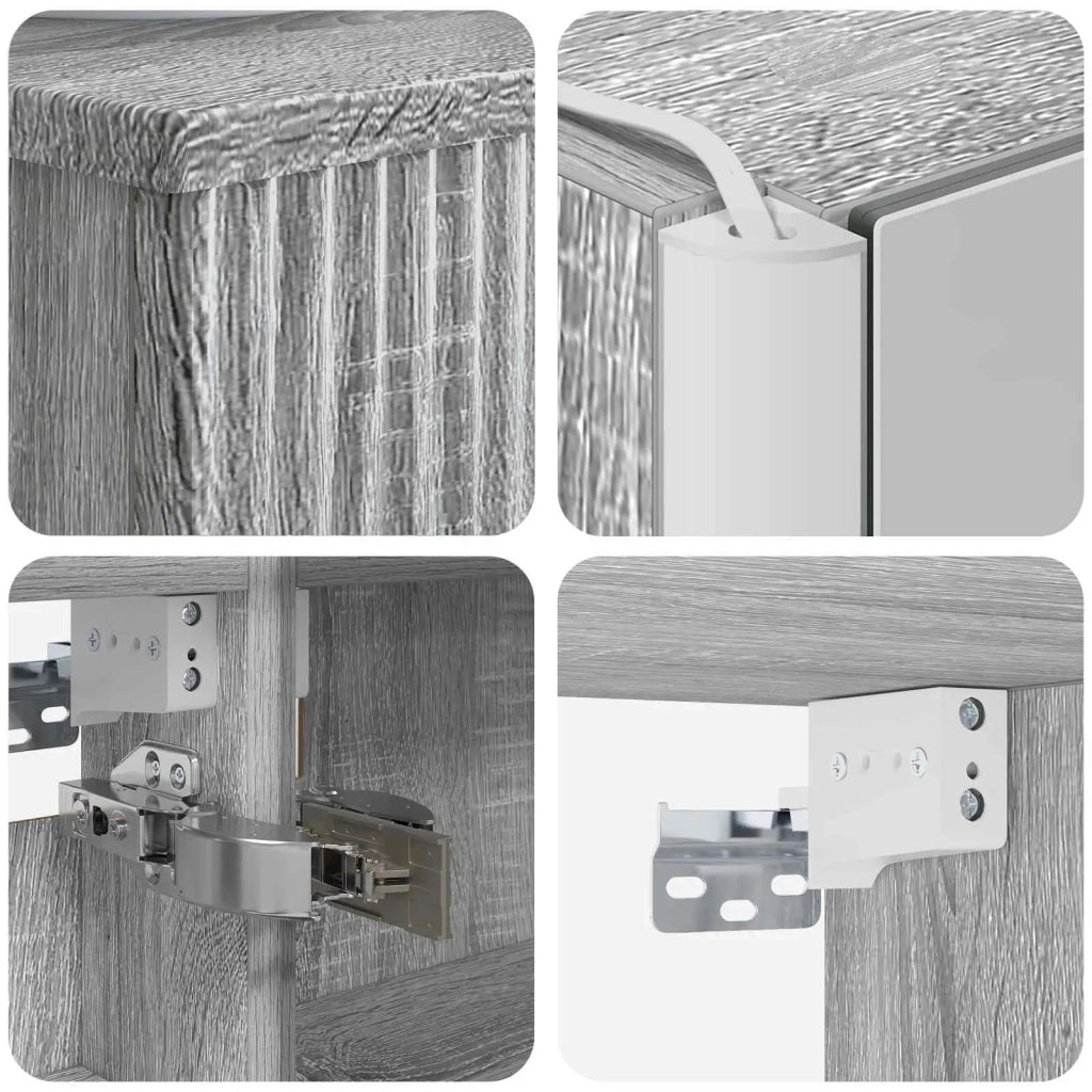 Set di mobili per il bagno 6 pcs Sonoma grigio 3407204