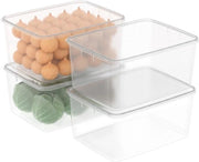 Contenitori per congelatore 10L*4, contenitori per alimenti, contenitori di conservazione con coperchi, contenitori per congelatore resistenti al congelatore, resistenti al microonde, in plastica BPA libera, trasparente, set da 4 da 10L.