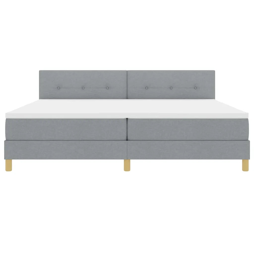 Letto a molle con cuscino Grigio chiaro 200 x 200 cm Tessuto 3338944