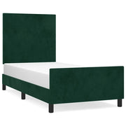 Letto singolo | Letto per adulti | Giroletto senza Materasso Verde Scuro 100x200 cm in Velluto