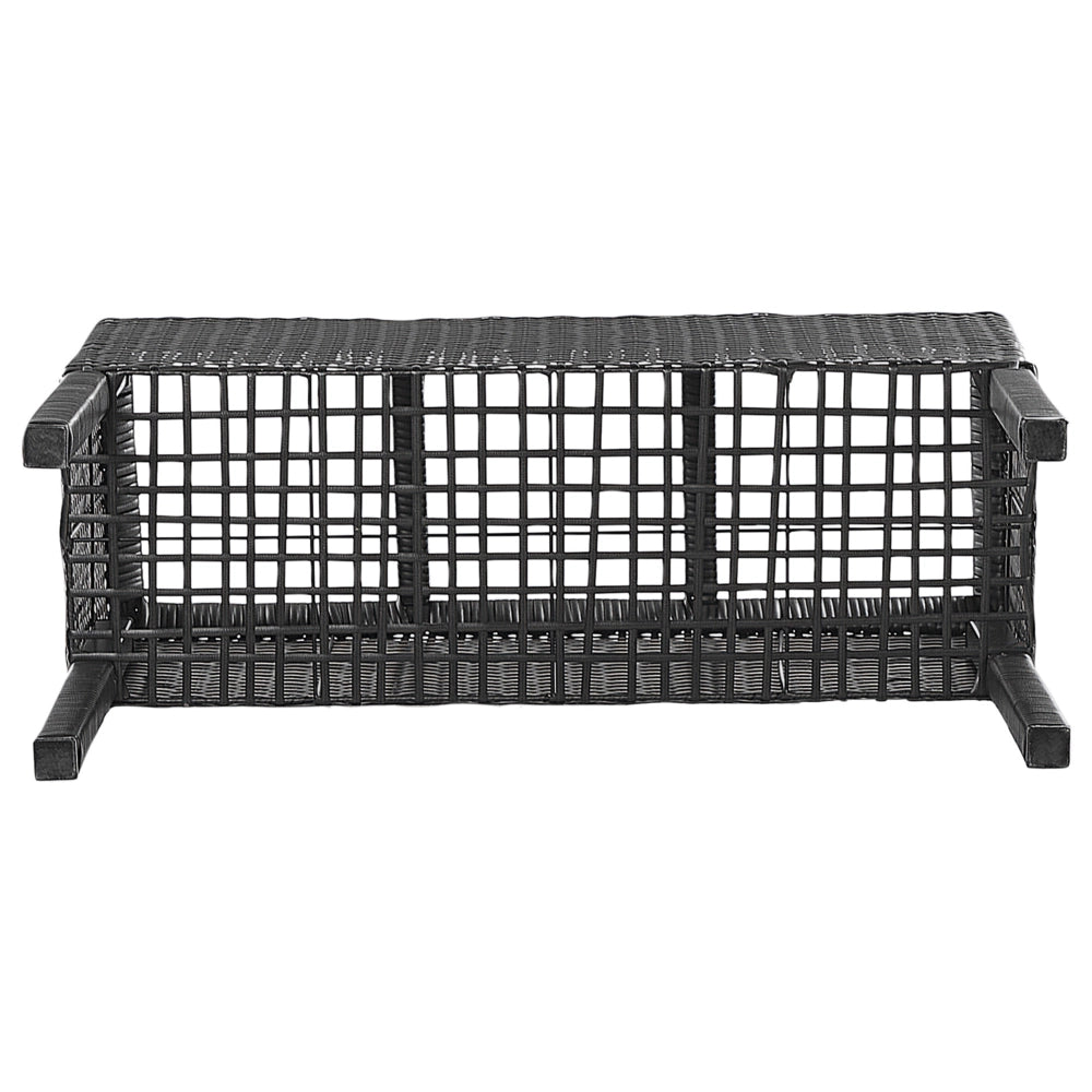 Fioriera da giardino in finto rattan nero con 3 inserti per interni e per esterni