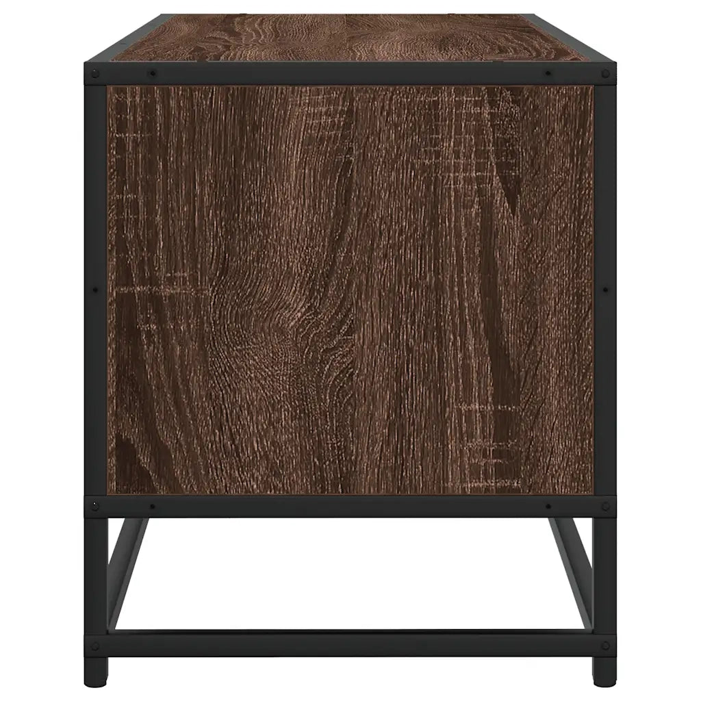 Mobile TV Rovere Marrone 80x34,5x40cm Legno Multistrato Metallo