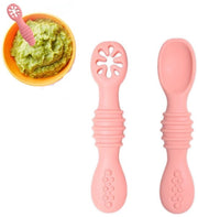 Due pezzi di Lepeltjes per bambini - bestemmiatore per bambini - Lepeltjes per bambini - Lepel per bestemmiatore - Lepel in silicone - lepel - bestemmiatore per bambini - Lepel per bambini - Lepel morbido - Rosso abricot