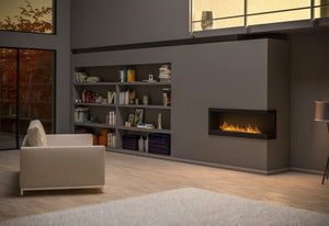 Camino a Bioetanolo da Incasso 120x45 cm Corner 1200 Right Destro Nero con Vetro