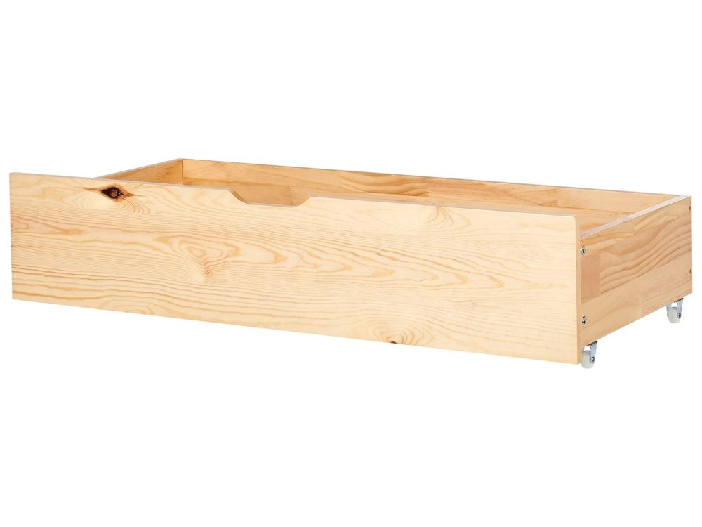 Set di 2 cassetti portaoggetti sotto il letto MDF con ruote in marrone chiaro