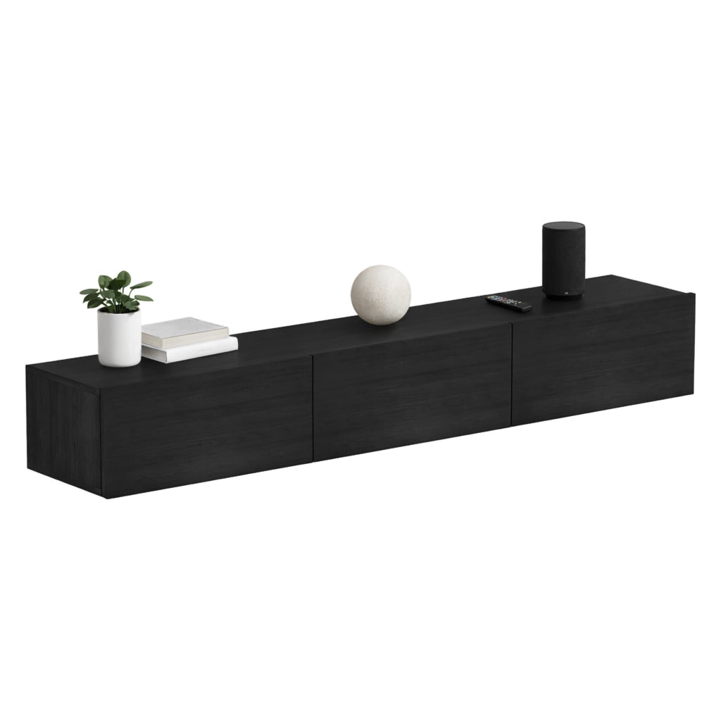 Lariano, Mobile Porta tv 3 Ante, 180x31x26h cm Nero