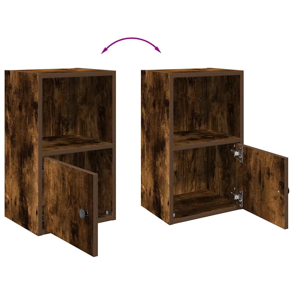 Libreria-Scaffale per Libri-Mobile di Stoccaggio Rovere Fumo 31x24x52 cm in Legno Multistrato