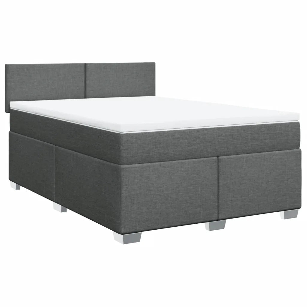 Giroletto a Molle con Materasso Grigio Scuro 140x200cm Tessuto 3285905