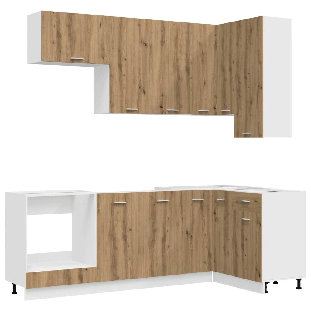 Unità Cucina LYON 8 pcs Rovere Artigianale Legno ingegnerizzato 3438446