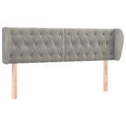 Testiera | Testata ad Orecchio Grigio Chiaro 163x23x78/88 cm in Velluto