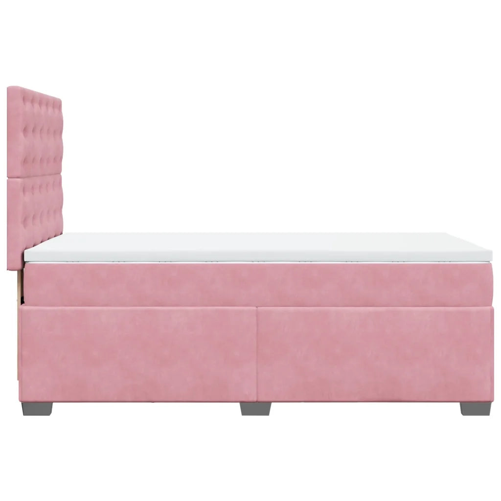 Giroletto a Molle con Materasso Rosa 90x200 cm in Velluto 3290821