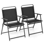 Set di 2 sedie da giardino pieghevoli 57 x 55 x 83 cm comfort ottimizzato e design leggero in tessuto traspirante nero 20_0011774