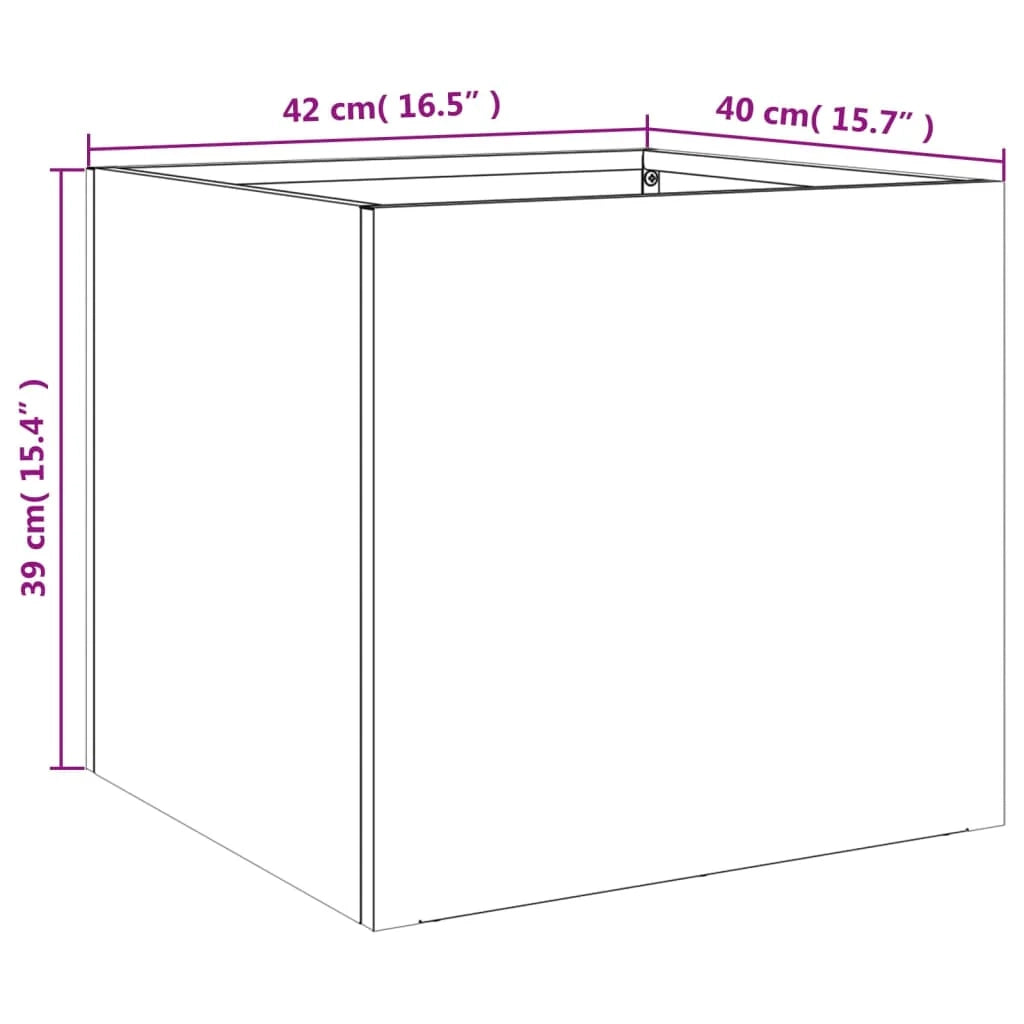 Fioriera rialzata per piante fiori giardino terrazze set da 2 42 x 40 x 39 cm acciaio antracite 02_0038974