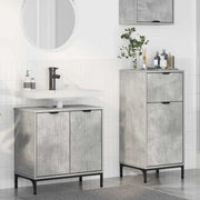 Set di mobili per il bagno con cassetto 2 pcs Grigio cemento 3393096