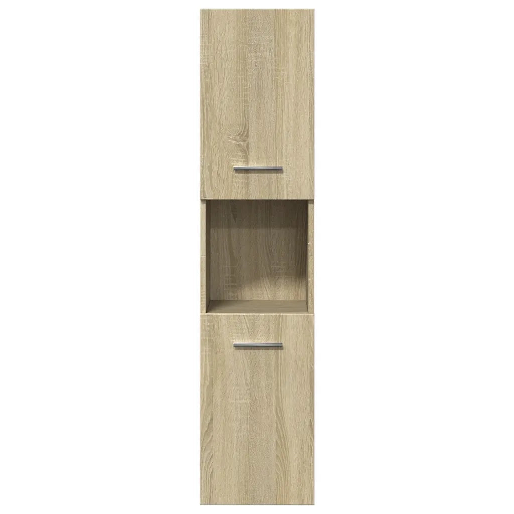Set Mobili da Bagno | Armadio da bagno 4 pz Rovere Sonoma in Legno Multistrato