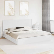 Struttura del letto con stoccaggio e testata-Giroletto con contenitore Bianco 793897