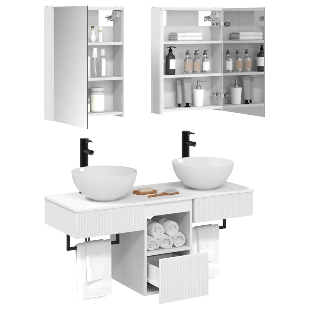 Set di Armadi da Bagno 5 pcs Bianco 43 x 11,5 x 60,5 cm 3406287