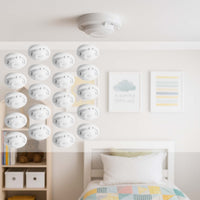 20x Rilevatore di fumo collegabili via radio Batteria da 20 anni e radio frequenza Allarme antincendio fotoelettrico da 820 dB per un'efficace protezione in appartamenti e case