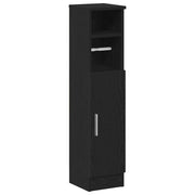 Mobile da Bagno | Armadio da bagno con Portarotolo Nero 20,5x22x90 cm