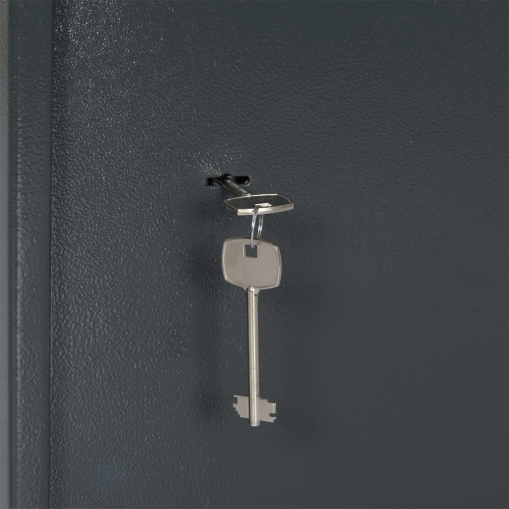 Scatola Sicura con Serratura a Chiave Grigio Scuro 31x35x50 cm Acciaio