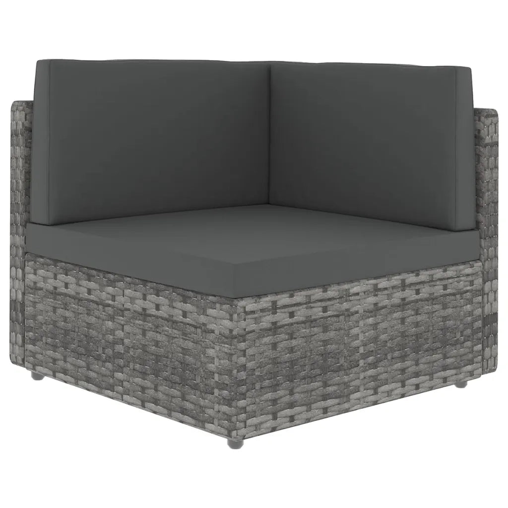Set Divani da Giardino 10pz con Cuscini in Polyrattan Grigio 3067175