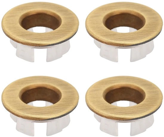 Raccordi per vasca da bagno in ottone - Raccordo per vasca da bagno con foro circolare - Raccordo di scolo per vasca da bagno - Accessorio per la cucina da bagno - 4 pezzi - Moderno e lucido - Copertura di scolo per vasca da bagno