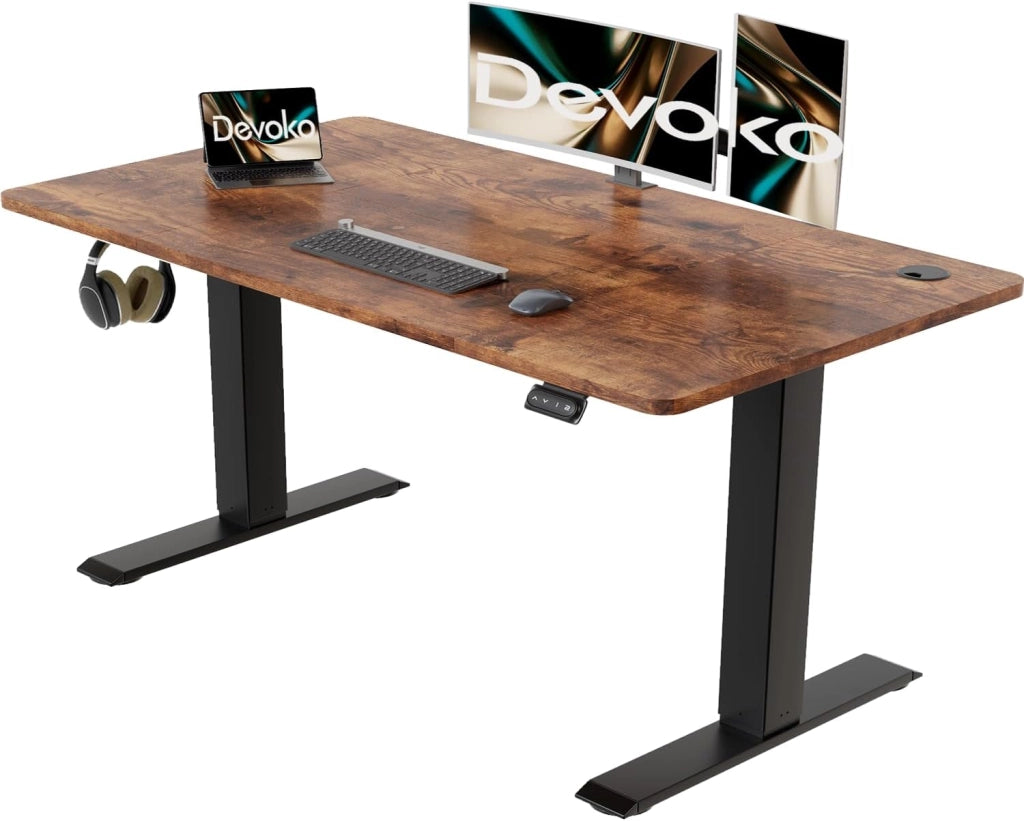 Scrivania elettrica regolabile in altezza, 120 x 60 cm, stabile scrivania senza oscillazioni, regolazione silenziosa dell'altezza per casa, ufficio, 71 – 119 cm, funzione 2 memoria, colore