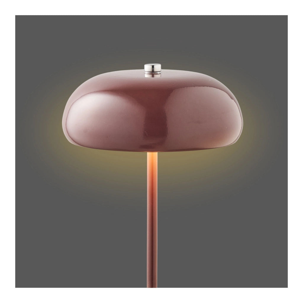 Lampada da tavolo Margate ricaricabile in metallo bordeaux o16 cm