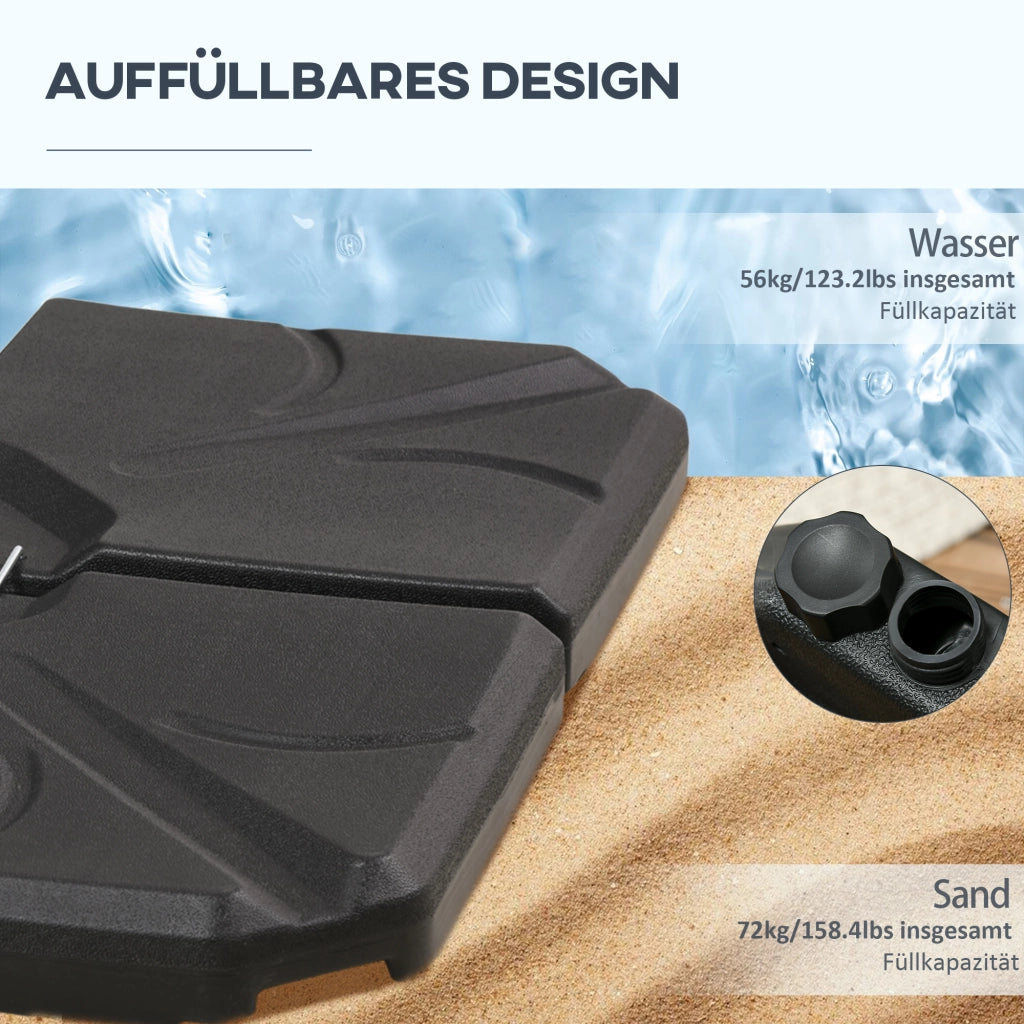 Base per ombrellone ¨C zephmum ¨C Nero, Plastica, 103x103x8,3 cm