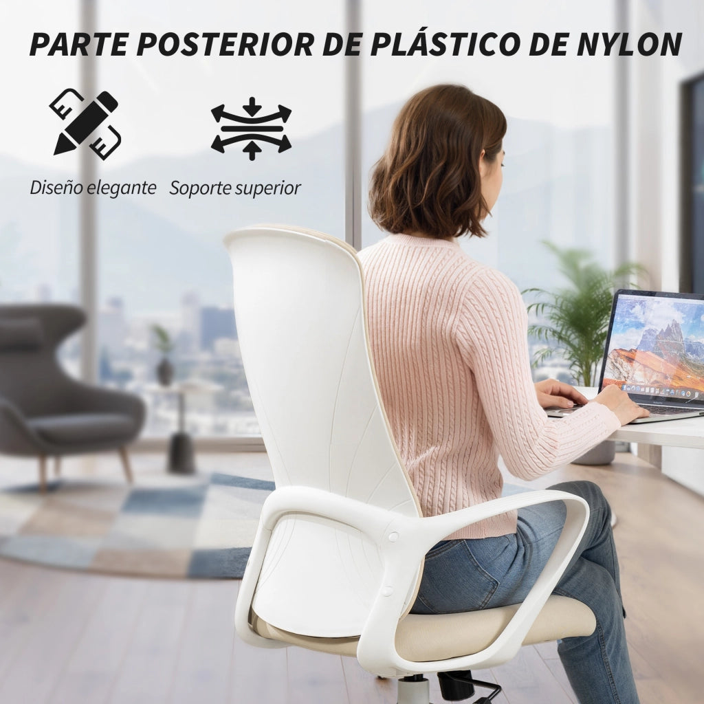 Sedia da Ufficio Girevole con Altezza Regolabile e Braccioli ¨C Zephmum ¨C 62x56x110-119.5cm Beige