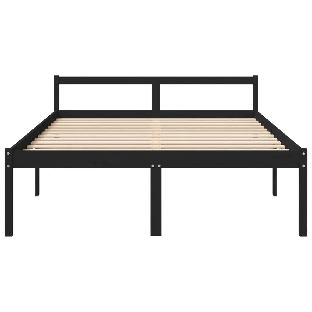 Giroletto Nero in Legno Massello di Pino 150x200 cm 5FT King