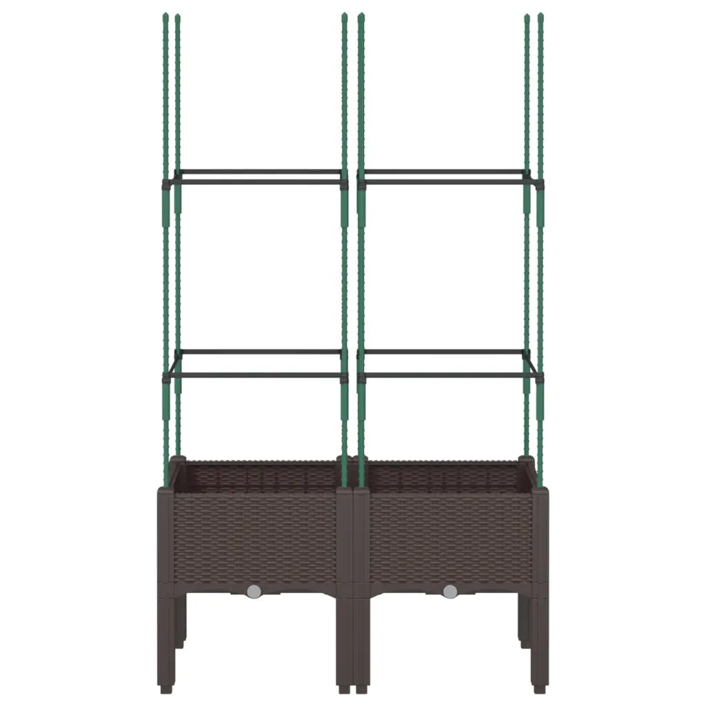 Fioriera da Giardino con Traliccio Marrone 80x40x142,5 cm in PP 367955