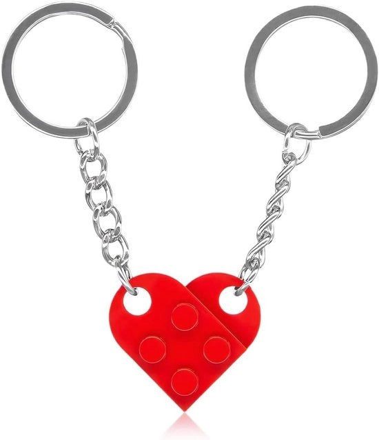 Sleutelhanger per coppia, idea regalo per amici, amanti, nuovi inquilini, anniversario, colore rosso