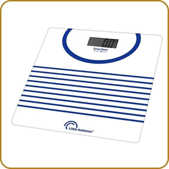 Bilancia pesapersone - LITTLE BALANCE - 8655 - Riparabile tramite USB - 180 kg / 100 g - Mariniere