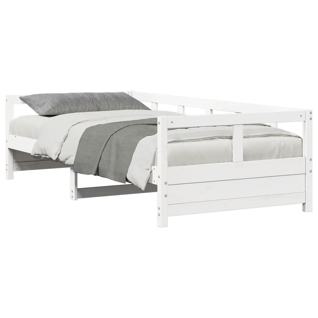 Dormeuse senza Materasso Bianca 90x200 cm Legno Massello Pino 854962