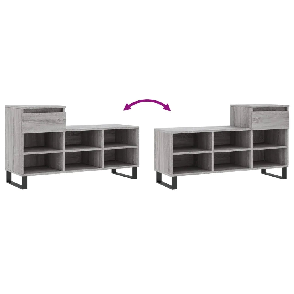 Scarpiera | Mobile per scarpe Grigio Sonoma 102x36x60 cm in Legno Multistrato