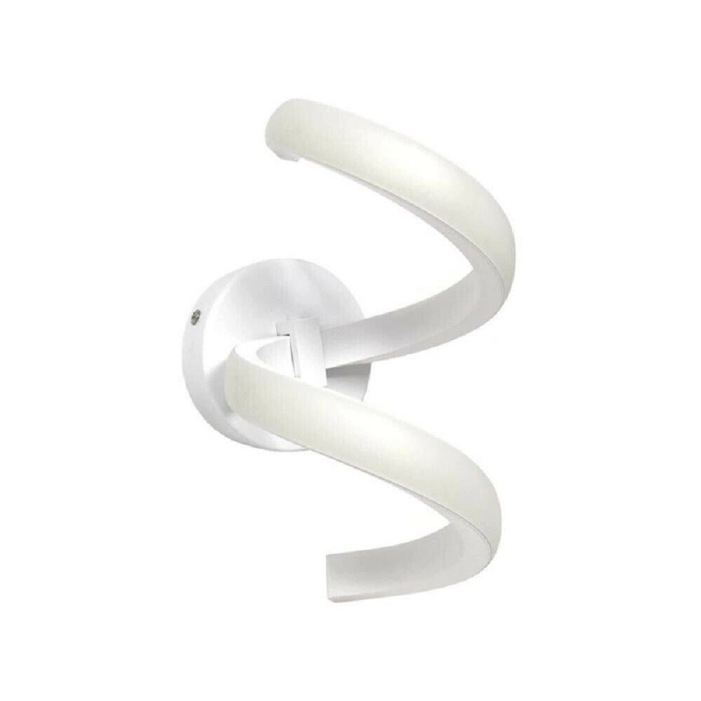 Trade Shop - Applique Led Da Muro 9 Watt Curva Spirale Luce Naturale Fredda Calda E58 Bianca -